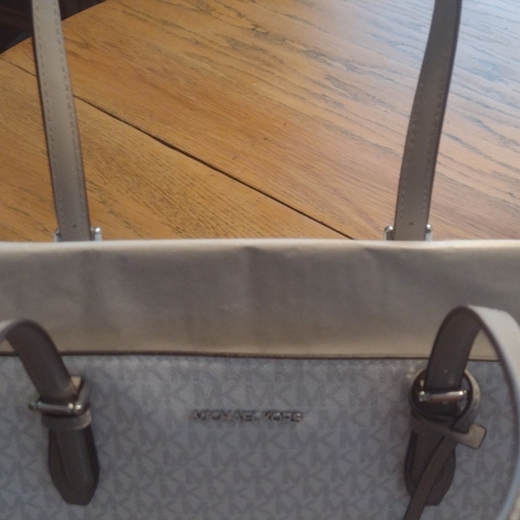 Michael Kors Gilly Bright white and grey Large Travel tote.